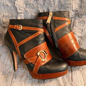 Cole Haan Air Carolyn Ankle Boots Leather Stiletto Heels 8B